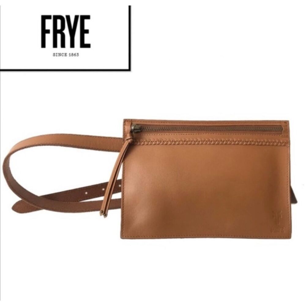 ✨Frye Tan Leather Fanny Pack Waist Sz Medium Belt✨